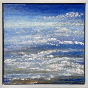 Sailing through the clouds high above the world II framed