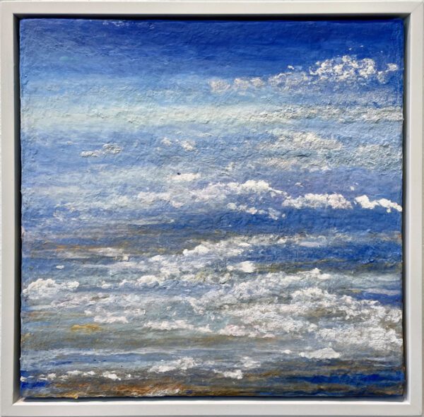 Sailing through the clouds high above the world II framed