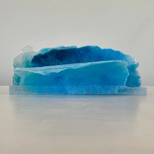Wave Rows, 8 x 4.5 x 2.5 inches, epoxy and abaca sculpture