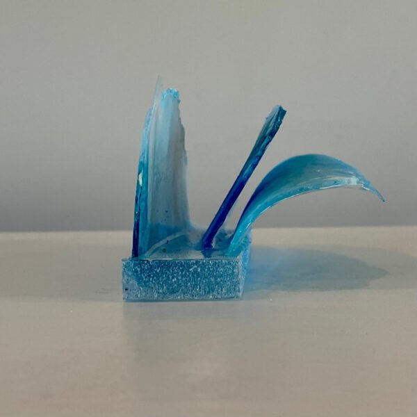 Wave Rows, 8 x 4.5 x 2.5 inches, epoxy and abaca sculpture - Image 2