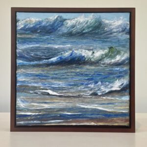 Breaking Surf, 13 x 13 x 1 inches, mahogany floater frame.