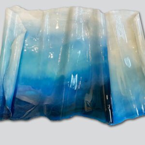 Ocean Swells, epoxy and abaca sculpture, 50W x 34H x 2.5D