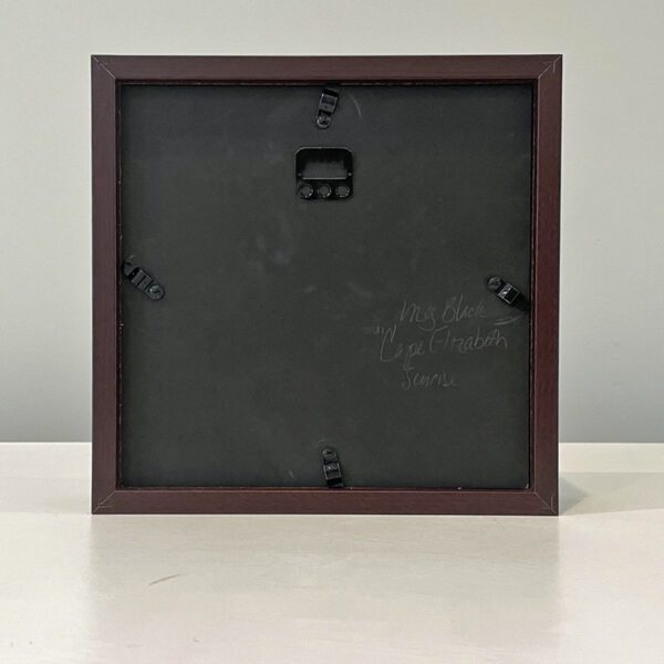 OCTOBER. October afternoon, patch of marigolds, 9 x 9 x 1.5 inches, walnut floater frame. - Image 2