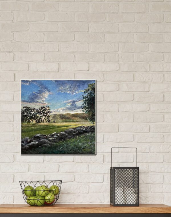Morning Song, 12 x 12 x 2 inches, gallery wrapped, unframed. - Image 3