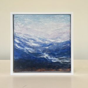 Back and Forth, 9 x 9 x 1 inches, white floater frame.