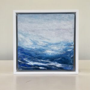 Lapping Waves, 7 x 7 x 1 inches, white floater frame.